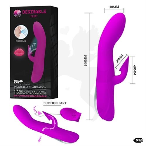 Vibrador con succionador de clitoris. Recargable USB